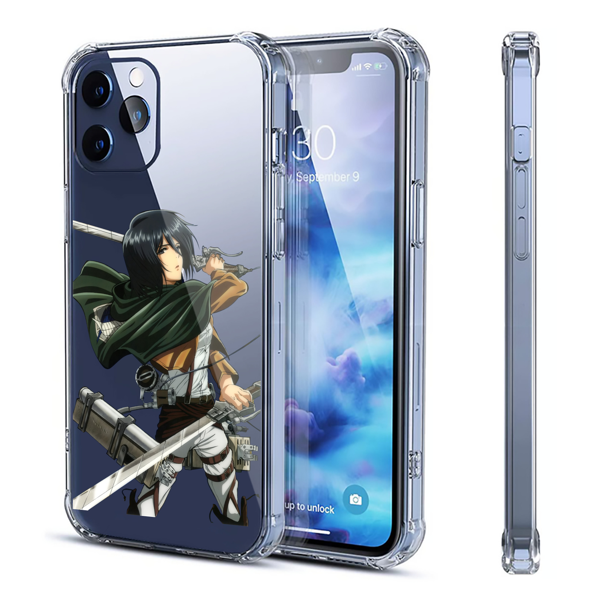 （画像用） 進撃の巨人 ミカサ·アッカーマン Attack on Titan Mikasa Ackerman 【iPhone 12シリーズ対応】透明スマホケース（クリアソフトケース）